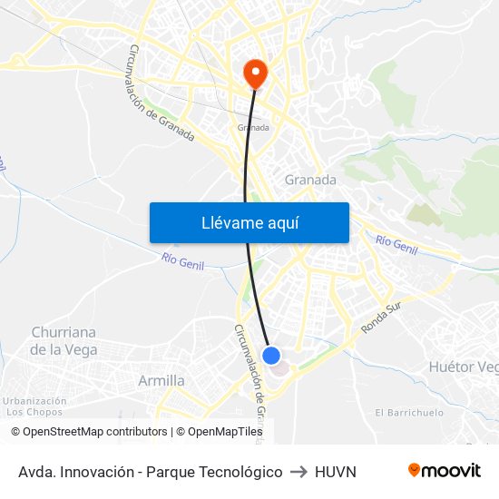 Avda. Innovación - Parque Tecnológico to HUVN map