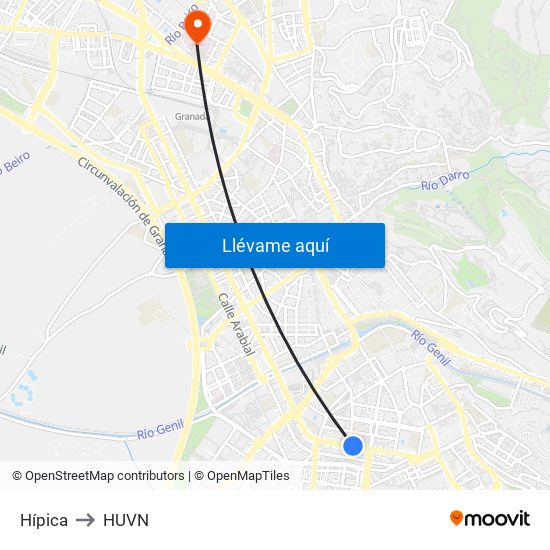 Hípica to HUVN map