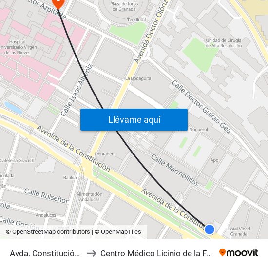 Avda. Constitución 20 to Centro Médico Licinio de la Fuente map