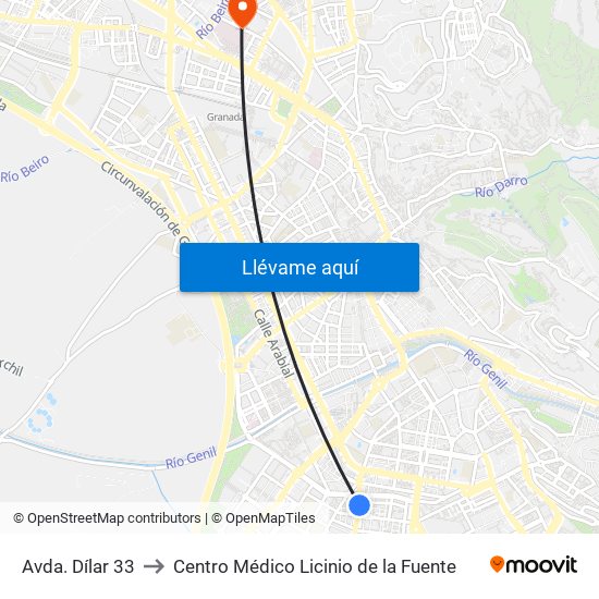 Avda. Dílar 33 to Centro Médico Licinio de la Fuente map