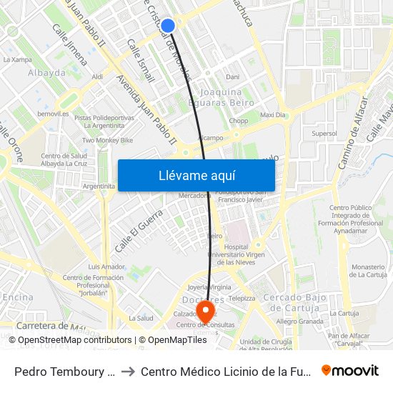 Pedro Temboury 15 to Centro Médico Licinio de la Fuente map