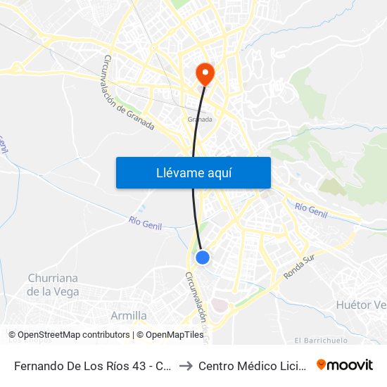 Fernando De Los Ríos 43 - Colonia San Sebastián to Centro Médico Licinio de la Fuente map