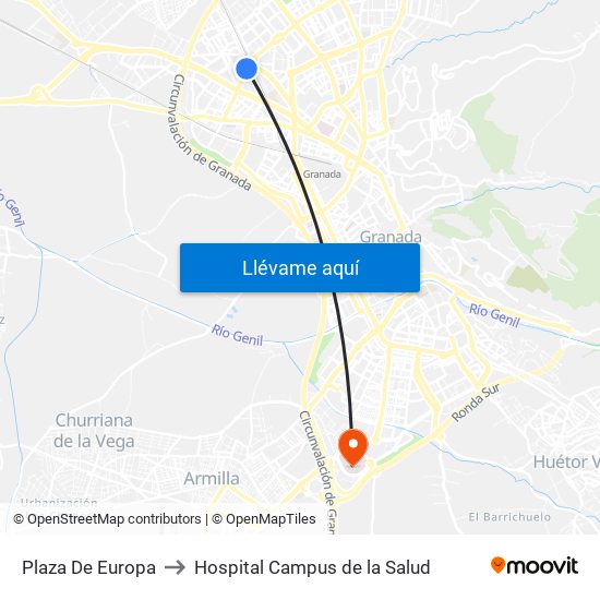 Plaza De Europa to Hospital Campus de la Salud map