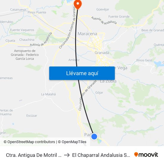 Ctra. Antigua De Motril 1 V to El Chaparral Andalusia Spain map