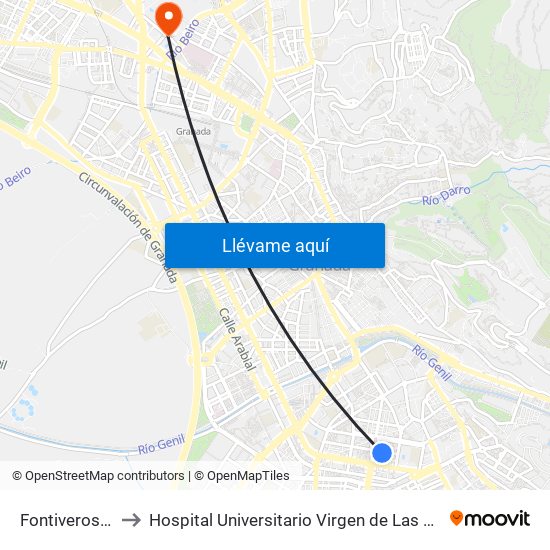 Fontiveros 46 to Hospital Universitario Virgen de Las Nieves map