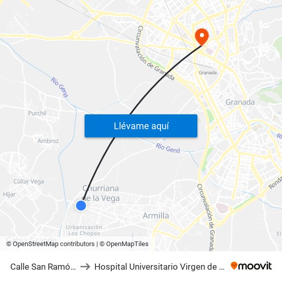 Calle San Ramón, 132 to Hospital Universitario Virgen de Las Nieves map