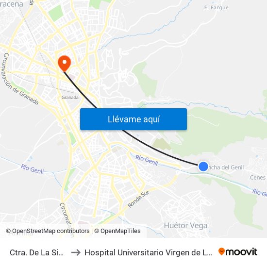 Ctra. De La Sierra 4 to Hospital Universitario Virgen de Las Nieves map