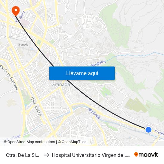 Ctra. De La Sierra 8 to Hospital Universitario Virgen de Las Nieves map