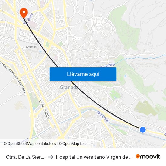 Ctra. De La Sierra 114 to Hospital Universitario Virgen de Las Nieves map
