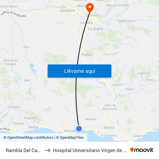 Rambla Del Caballero to Hospital Universitario Virgen de Las Nieves map
