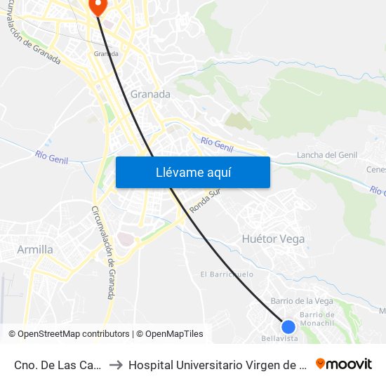 Cno. De Las Canteras to Hospital Universitario Virgen de Las Nieves map
