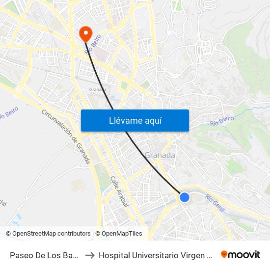 Paseo De Los Basilios 1 V to Hospital Universitario Virgen de Las Nieves map