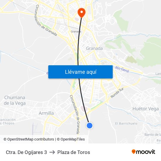 Ctra. De Ogíjares 3 to Plaza de Toros map