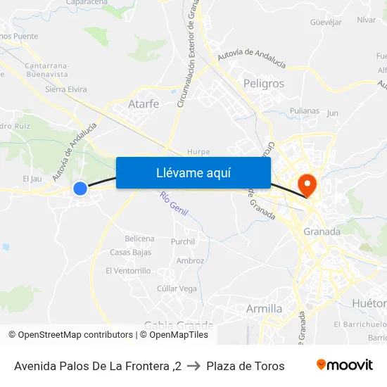 Avenida Palos De La Frontera ,2 to Plaza de Toros map