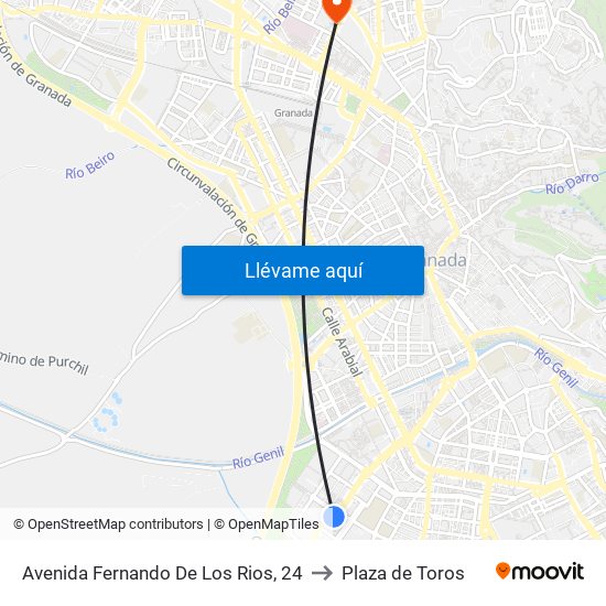 Avenida Fernando De Los Rios, 24 to Plaza de Toros map