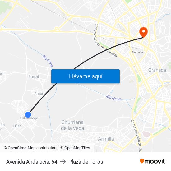 Avenida Andalucía, 64 to Plaza de Toros map