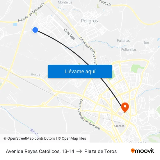 Avenida Reyes Católicos, 13-14 to Plaza de Toros map