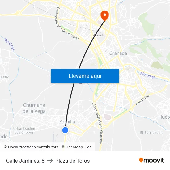 Calle Jardines, 8 to Plaza de Toros map