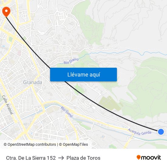 Ctra. De La Sierra 152 to Plaza de Toros map