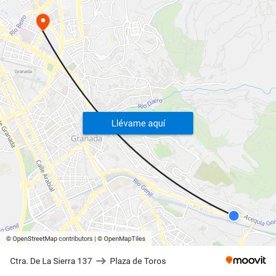 Ctra. De La Sierra 137 to Plaza de Toros map
