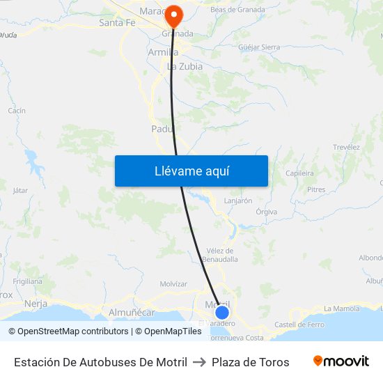 Estación De Autobuses De Motril to Plaza de Toros map