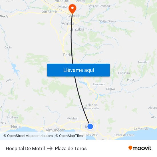 Hospital De Motril to Plaza de Toros map