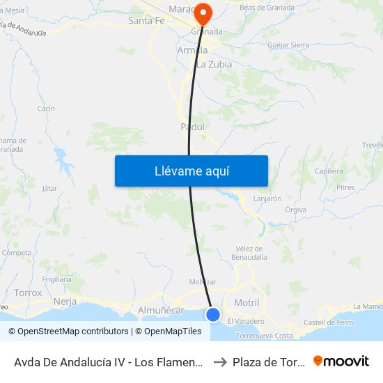 Avda De Andalucía IV - Los Flamencos to Plaza de Toros map