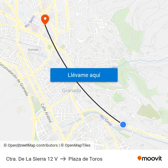 Ctra. De La Sierra 12 V to Plaza de Toros map