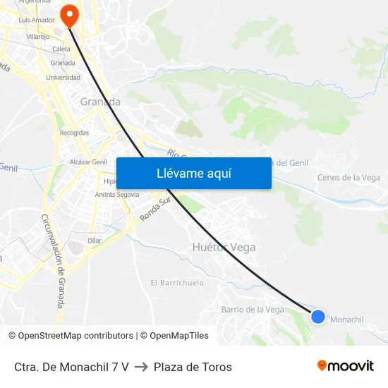 Ctra. De Monachil 7 V to Plaza de Toros map