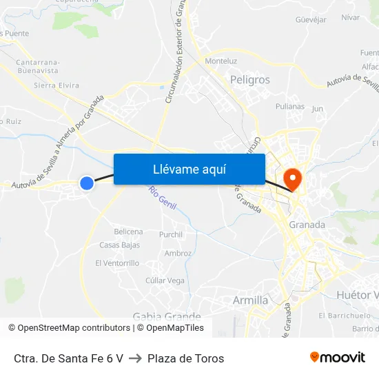 Ctra. De Santa Fe 6 V to Plaza de Toros map