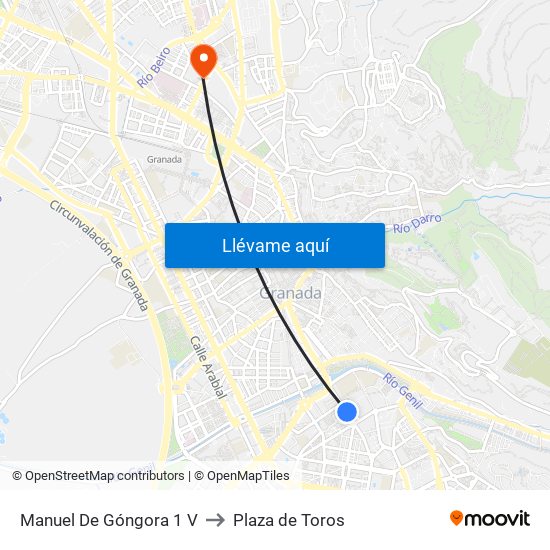 Manuel De Góngora 1 V to Plaza de Toros map