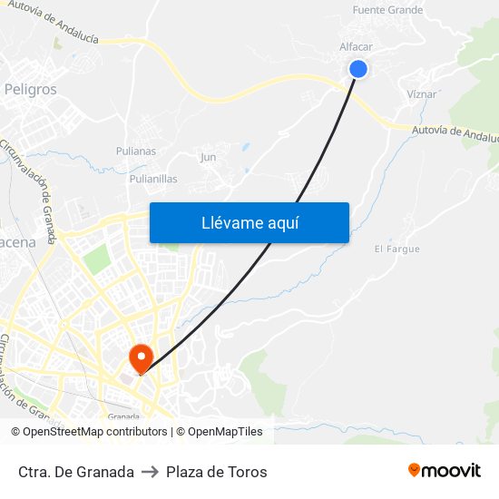 Ctra. De Granada to Plaza de Toros map