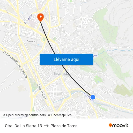 Ctra. De La Sierra 13 to Plaza de Toros map