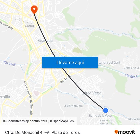 Ctra. De Monachil 4 to Plaza de Toros map