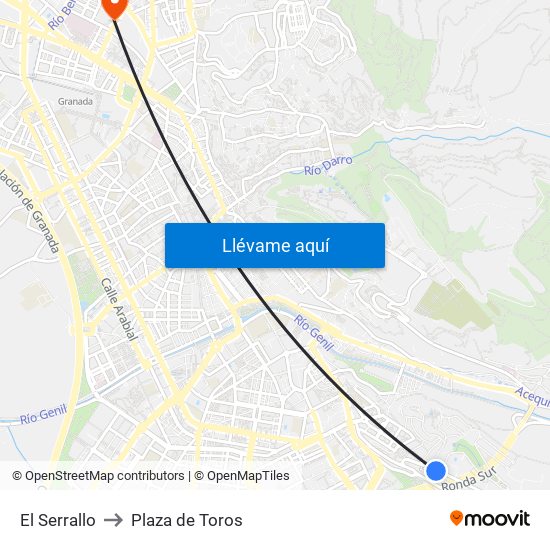 El Serrallo to Plaza de Toros map