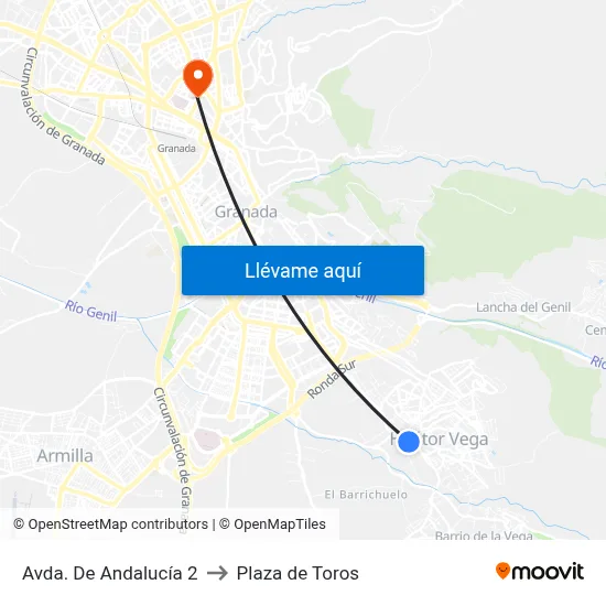 Avda. De Andalucía 2 to Plaza de Toros map