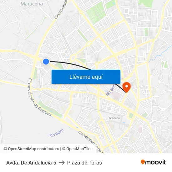 Avda. De Andalucía 5 to Plaza de Toros map