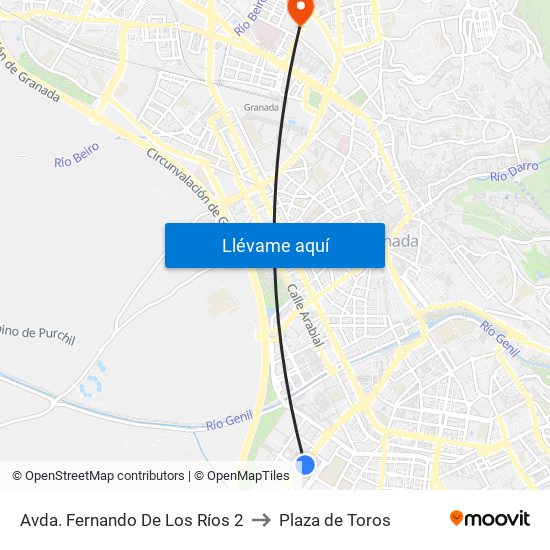 Avda. Fernando De Los Ríos 2 to Plaza de Toros map