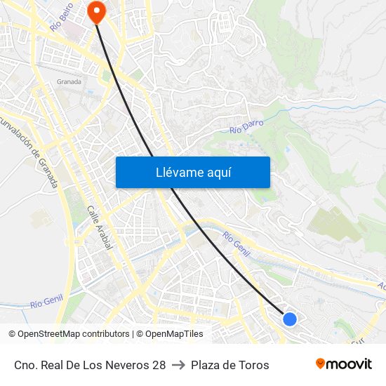 Cno. Real De Los Neveros 28 to Plaza de Toros map