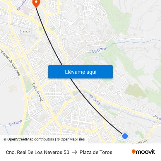 Cno. Real De Los Neveros 50 to Plaza de Toros map