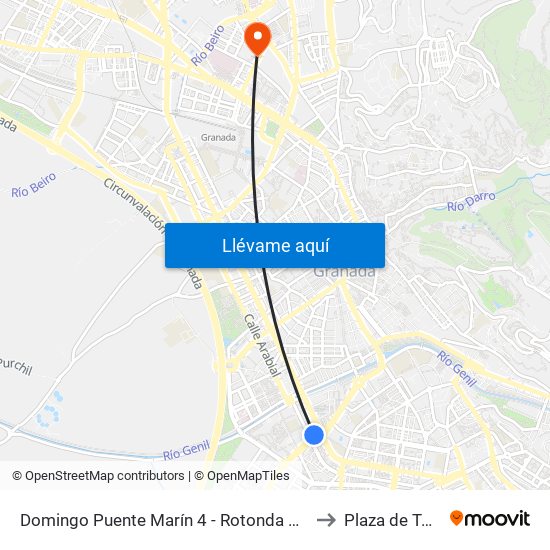 Domingo Puente Marín 4 - Rotonda Aviación to Plaza de Toros map