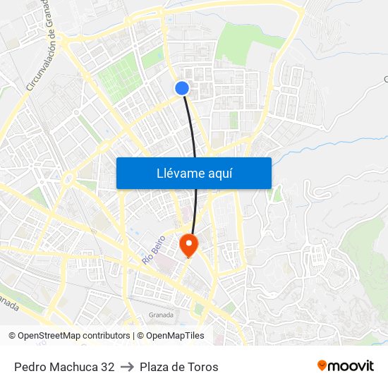 Pedro Machuca 32 to Plaza de Toros map