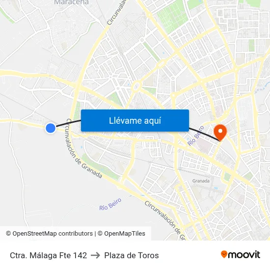 Ctra. Málaga Fte 142 to Plaza de Toros map