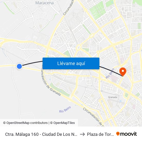 Ctra. Málaga 160 - Ciudad De Los Niños to Plaza de Toros map