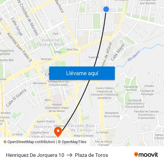 Henriquez De Jorquera 10 to Plaza de Toros map