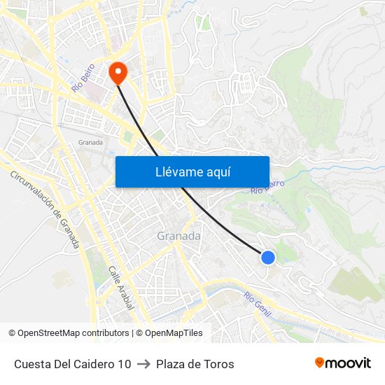 Cuesta Del Caidero 10 to Plaza de Toros map