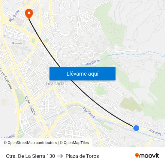 Ctra. De La Sierra 130 to Plaza de Toros map