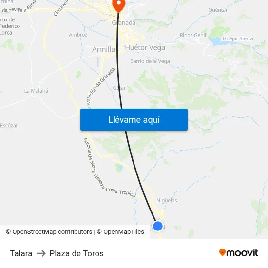 Talara to Plaza de Toros map