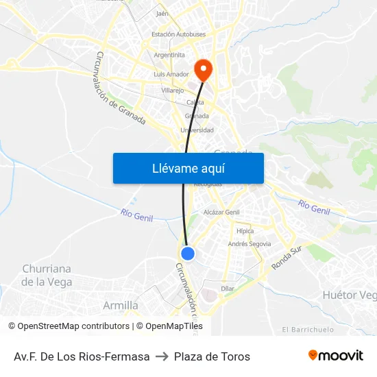 Av.F. De Los Rios-Fermasa to Plaza de Toros map