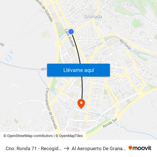 Cno. Ronda 71 - Recogidas to Al Aeropuerto De Granada map
